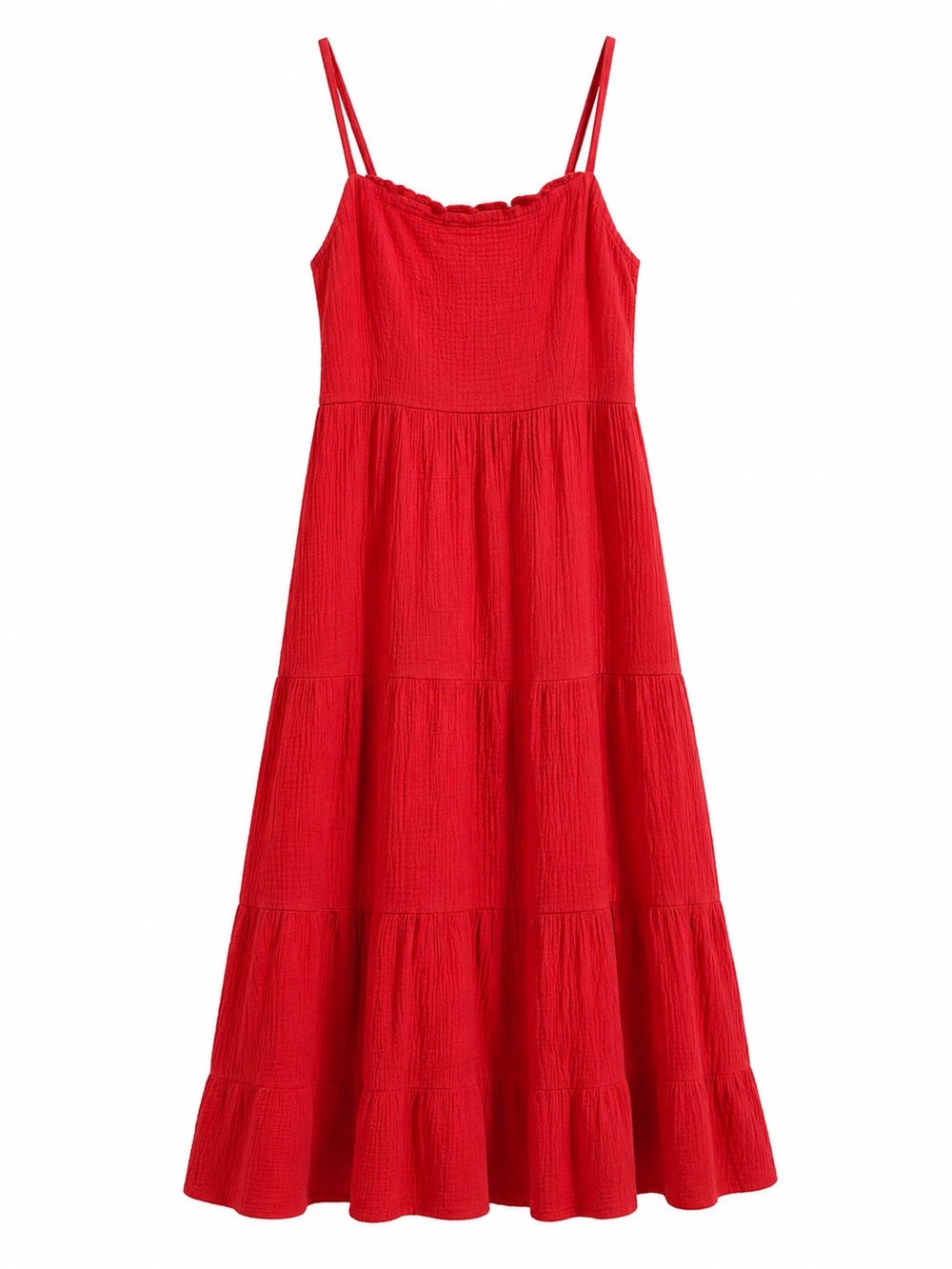 Knox Rose Red Tiered Sundress with Spaghetti Straps